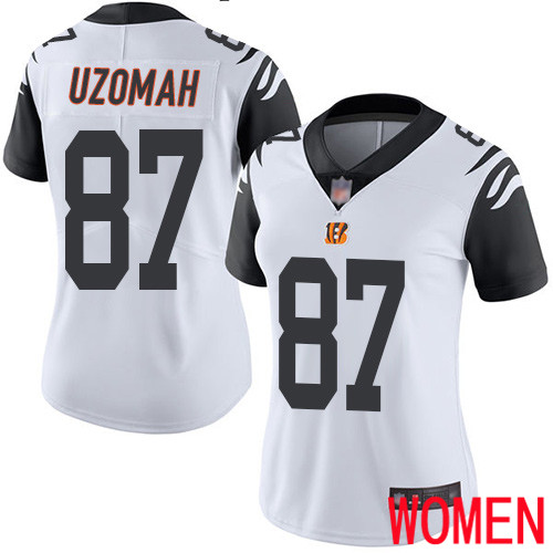 Cincinnati Bengals Limited White Women C J  Uzomah Jersey NFL Footballl #87 Rush Vapor Untouchable